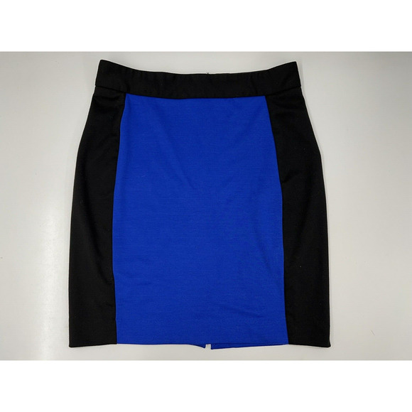 Jennifer and Grace Womens Skirt Size 8 Black and Blue Colorblock Stretchy - Picture 1 of 10